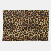 Linge De Cuisine Empreinte de léopard noir Brown or (Horizontal)