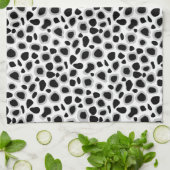 Linge De Cuisine Empreinte de léopard - noir et blanc (Plié)