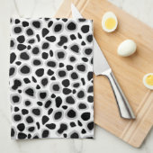 Linge De Cuisine Empreinte de léopard - noir et blanc (Quart Plié)