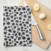 Linge De Cuisine Empreinte de léopard - Nuances de gris (Quart Plié)