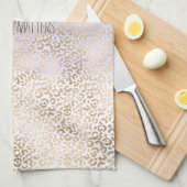 Linge De Cuisine Empreinte de léopard Ombre or violet fille (Quart Plié)