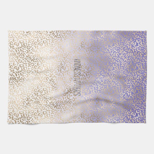 Linge De Cuisine Empreinte de léopard Ombre or violet fille (Horizontal)