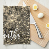 Linge De Cuisine Empreinte de léopard Parties scintillant d'or (Quart Plié)