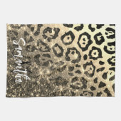 Linge De Cuisine Empreinte de léopard Parties scintillant d'or (Horizontal)