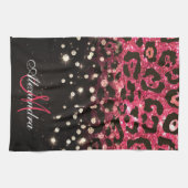 Linge De Cuisine Empreinte de léopard Parties scintillant rose et d (Horizontal)