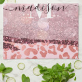 Linge De Cuisine Empreinte de léopard rose Gold (Plié)