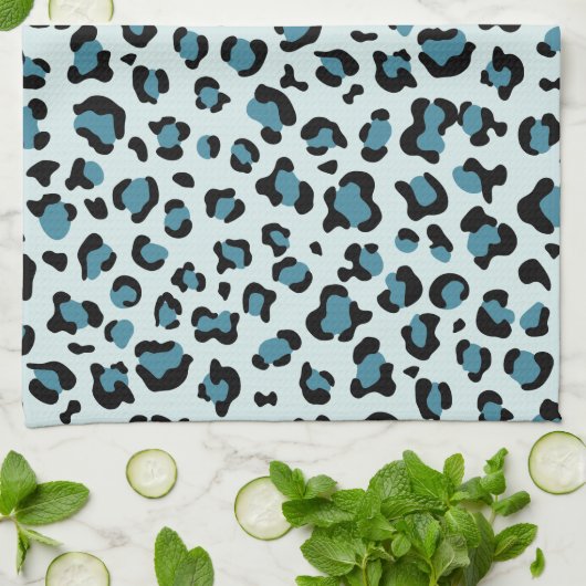 Linge De Cuisine Empreinte de léopard, Spots de léopard, Leopard bl (Plié)