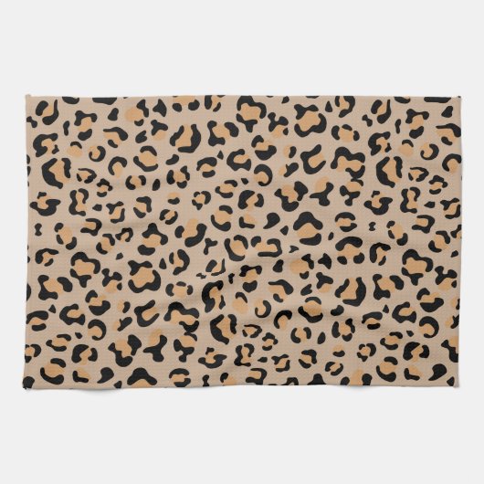 Linge De Cuisine Empreinte de léopard, Spots de léopard, Leopard Br (Horizontal)