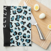 Linge De Cuisine Empreinte de léopard, Spots, Leopard Bleu, Votre N (Quart Plié)
