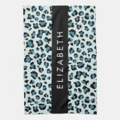 Linge De Cuisine Empreinte de léopard, Spots, Leopard Bleu, Votre N (Vertical)