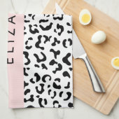 Linge De Cuisine Empreinte de léopard, Spots, Noir Et Blanc, Votre  (Quart Plié)