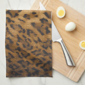Linge De Cuisine Empreinte de léopard Un monogramme initiales (Quart Plié)