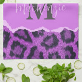 Linge De Cuisine Empreinte de léopard violet (Plié)