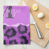 Linge De Cuisine Empreinte de léopard violet (Quart Plié)