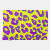 Linge De Cuisine Empreinte de léopard violet jaune vert (Horizontal)