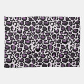 Linge De Cuisine Empreinte de léopard violet noir (Horizontal)