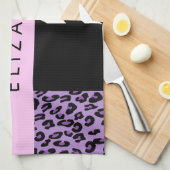 Linge De Cuisine Empreinte de léopard, Zebra Print, Purple, Votre n (Quart Plié)