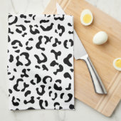 Linge De Cuisine Empreinte de léopard, Zones Léopard, Noir Et Blanc (Quart Plié)