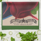 Linge De Cuisine Empreinte de paquets de semences des années 1950 (Plié)