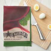 Linge De Cuisine Empreinte de paquets de semences des années 1950 (Quart Plié)