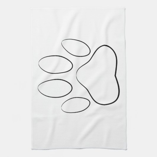 Linge De Cuisine Empreinte de patte blanc (Vertical)