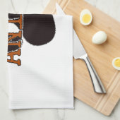 Linge De Cuisine Empreinte de patte d'animal noir (Quart Plié)