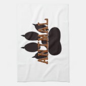 Linge De Cuisine Empreinte de patte d'animal noir (Vertical)