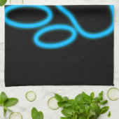 Linge De Cuisine Empreinte de patte de chien de Néon Bleu (Plié)