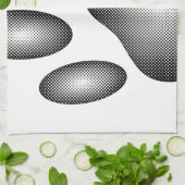 Linge De Cuisine Empreinte de patte de chien en dégradé noir et bla (Plié)