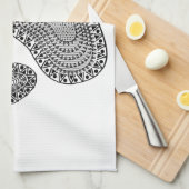 Linge De Cuisine Empreinte de patte d'encre Abstrait (Quart Plié)