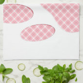 Linge De Cuisine Empreinte de patte Tartan Rose Et Blanc (Plié)