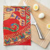 Linge De Cuisine Empreinte d'éléphants d'Inde orientale (Quart Plié)