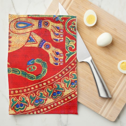 Linge De Cuisine Empreinte d'éléphants d'Inde orientale (Quart Plié)