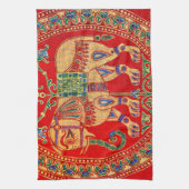 Linge De Cuisine Empreinte d'éléphants d'Inde orientale (Vertical)