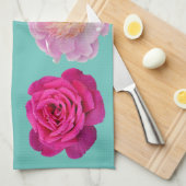 Linge De Cuisine Empreinte florale colorée (Quart Plié)
