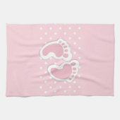 Linge De Cuisine Empreintes Bébé Rose Cute (Horizontal)