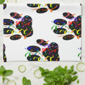 Linge De Cuisine Empreintes de pattes Confetti Et Motif Party Strea (Plié)