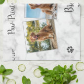 Linge De Cuisine empreintes de pattes Hearts 3 Photo Pet Dog Memori (Plié)