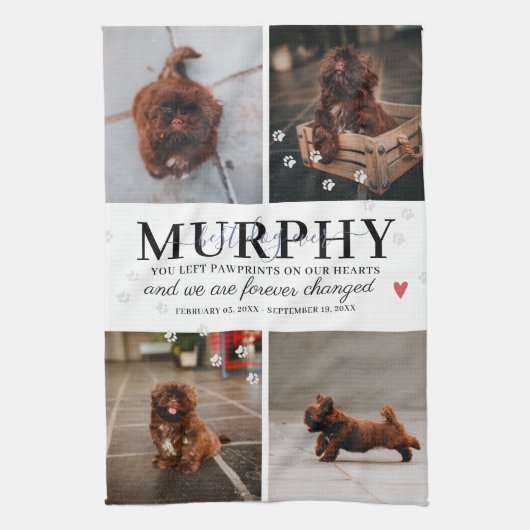 Linge De Cuisine Empreintes de pattes modernes Personnalisé Pet Pho (Vertical)