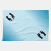 Linge De Cuisine Empreintes Pieds Nus Bleu (Horizontal)