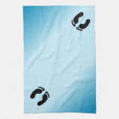 Linge De Cuisine Empreintes Pieds Nus Bleu (Vertical)