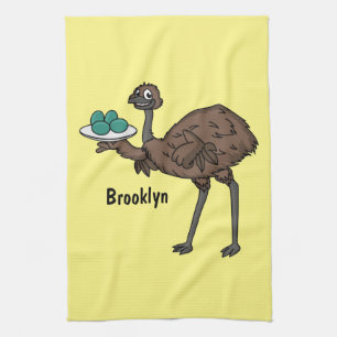 Linge De Cuisine Emu avec dessin animé d'oeufs