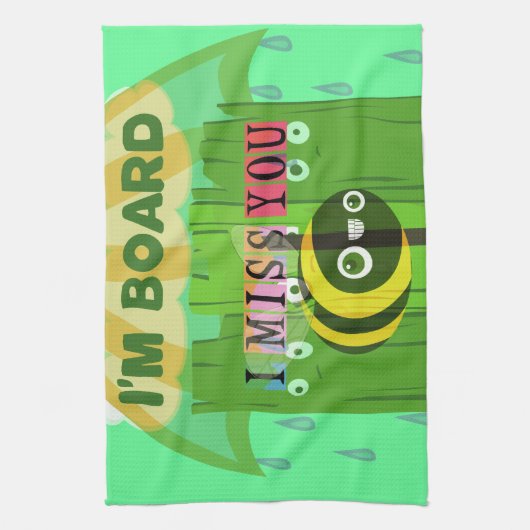 Linge De Cuisine En gros, vous me manquez : Texte inspirant (Vertical)