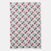 Linge De Cuisine En vichy Bleu Rustique Et Cerises (Vertical)