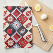 Linge De Cuisine En vichy lunette de Noël (Quart Plié)