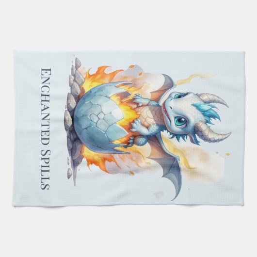 Linge De Cuisine Enchanted Spills Blue Dragon (Horizontal)