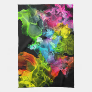 Linge De Cuisine Encre Abstraite couleur arc-en-ciel