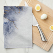 Linge De Cuisine encre d'alcool bleu foncé (Quart Plié)