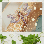 LINGE DE CUISINE ENCRE D'ALCOOL ET DRAGONFRE DE BIJOUX (Plié)