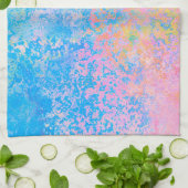 Linge De Cuisine Encre d'alcool peinte Neon Pastel Sky Abstraite (Plié)